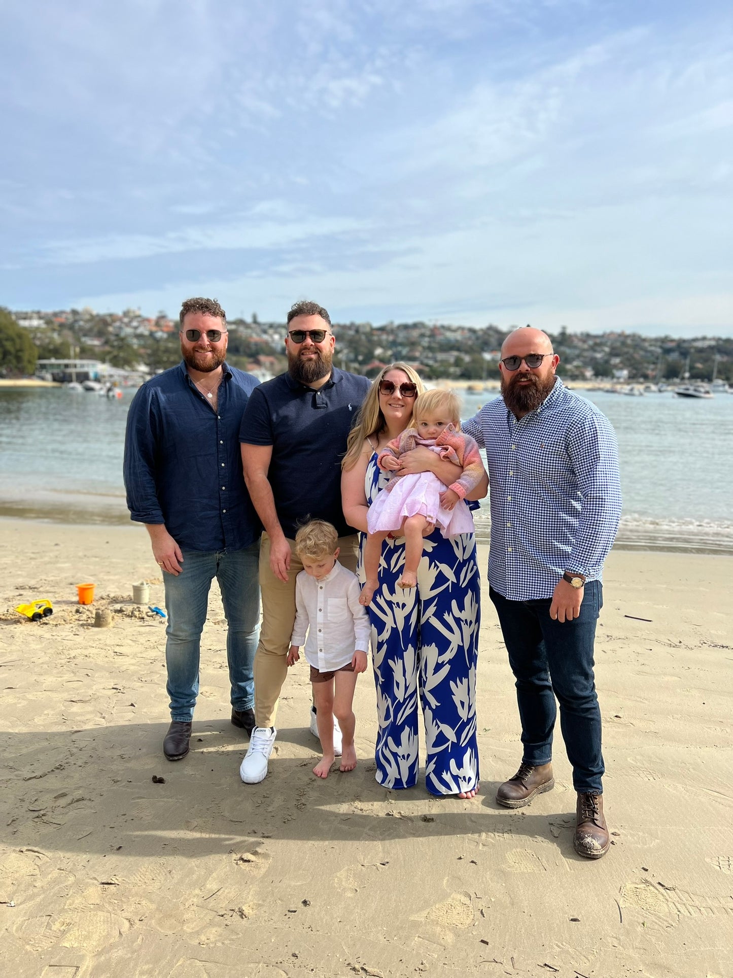 Celebrating a simple Legals only wedding with your children on the beach.
