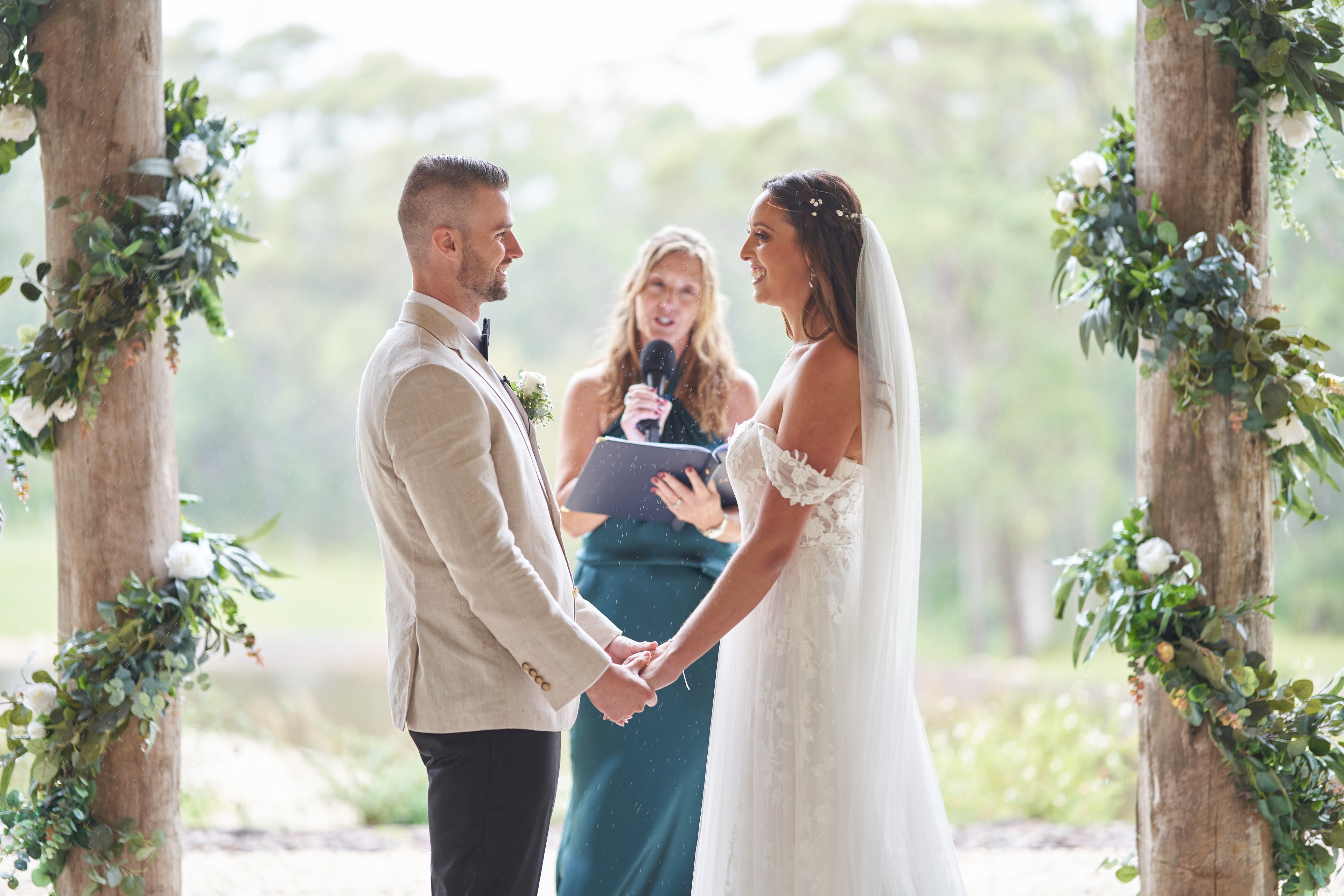 A stunning personlised wedding ceremony in a beautiful country estate style wedding.